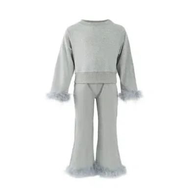 Lola + The Boys Babies'  Feather Athletic Set In Grey