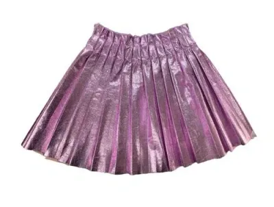 Lola + The Boys Babies'  Foil Pleated Skirt In Pastel Pink