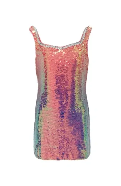 Lola + The Boys Sunset Ombre Shimmer Dress In Multicolor