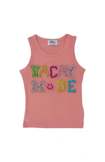 Lola + The Boys Kids'  Vacay Mode Crystal Tank In Pink