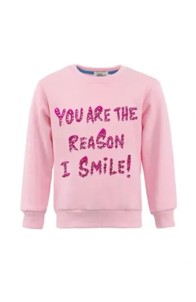 Lola + The Boys Kids'  You Are The Reason I Smile Sweatshirt In Pink