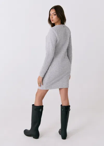 Lole Clover Long-sleeved Dress In Light Grey Heather