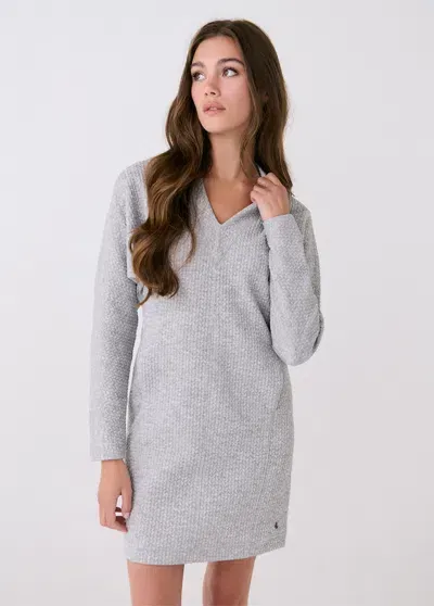 Lole Clover V-neck Dress In Light Grey Heather