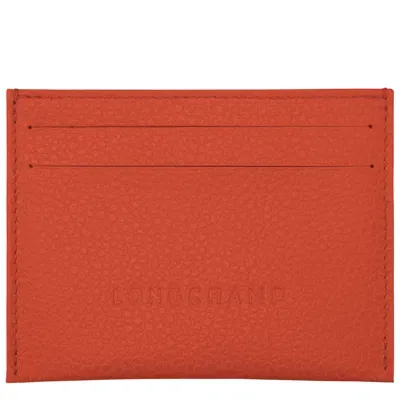 Longchamp Cardholder Le Foulonné In Orange