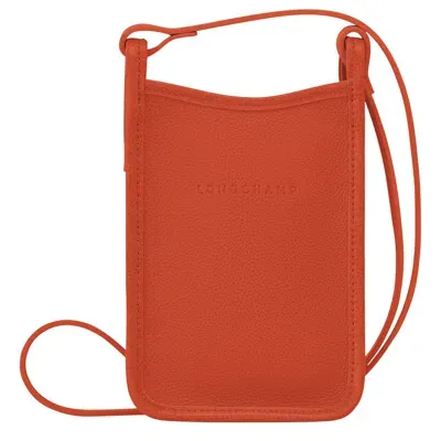 Longchamp Etui Téléphone Le Foulonné In Red