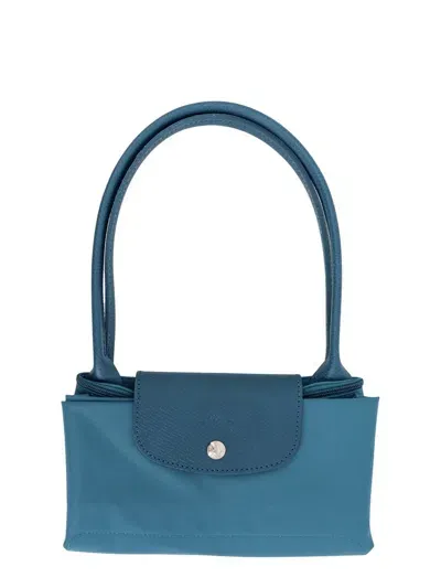 Longchamp Le Pliage Green M Tote Bag In Blue