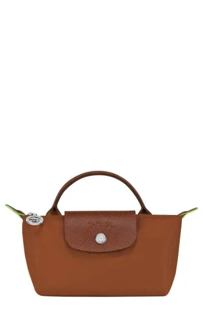 Longchamp Le Pliage Recycled Canvas Cosmetics Case In Cognac