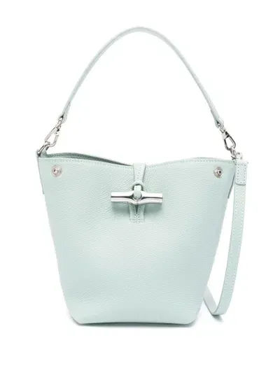 Longchamp Le Roseau Xs Leather Bucket Bag In Blue