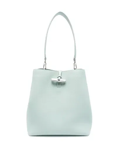 Longchamp Medium Le Roseau Shoulder Bag In Blue