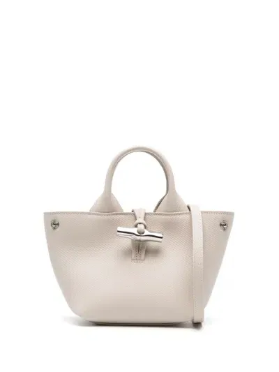 Longchamp Roseau Xs Leather Tote Bag In Neutrals