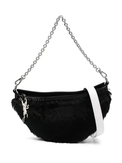 Longchamp Small Smile Shearling Crossbody Bag In Black