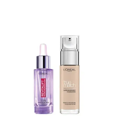 L'oréal Paris L'oreal Paris Hyaluronic Acid Filler Serum And True Match Hyaluronic Acid Foundation Duo (various Sh In 1c Rose Ivory