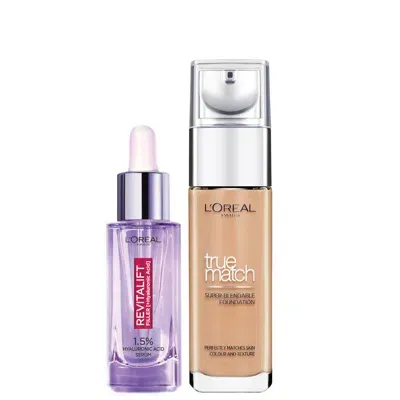 L'oréal Paris L'oreal Paris Hyaluronic Acid Filler Serum And True Match Hyaluronic Acid Foundation Duo (various Sh In 8w Golden Cappuccino