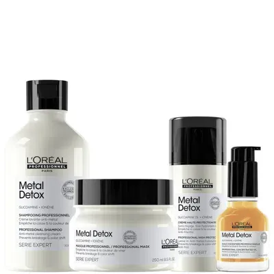 L'oreal Professionnel Metal Detox Shampoo, Mask, Oil And Cream In White