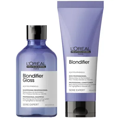 L'oreal Professionnel Serie Expert Blondifier Gloss Shampoo And Conditioner Duo In White