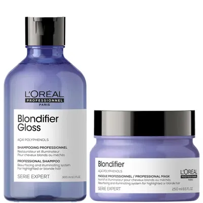 L'oreal Professionnel Serie Expert Blondifier Gloss Shampoo And Masque Duo In White