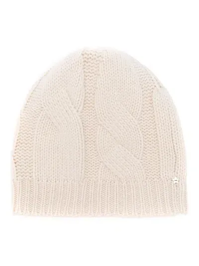 Lorena Antoniazzi Bead-logo Beanie Hat In Neutrals