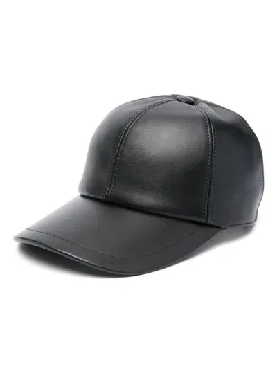 Lorena Antoniazzi Leather Cap In Schwarz