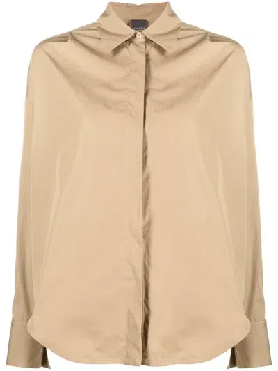 Lorena Antoniazzi Longsleeved Poplin Shirt In Neutrals