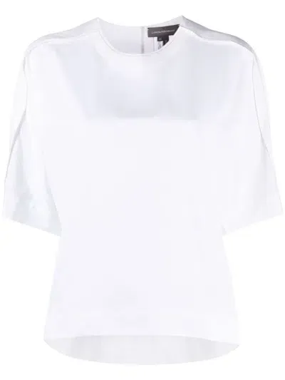 Lorena Antoniazzi Pleat-detail Short-sleeved Blouse In White