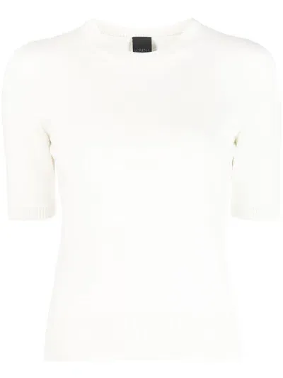 Lorena Antoniazzi Short-sleeved Knitted Top In Weiss