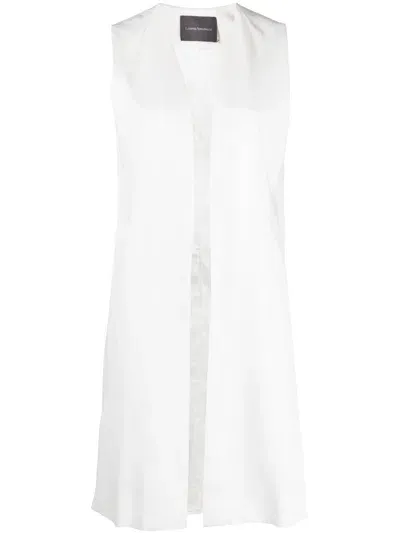 Lorena Antoniazzi Sleeveless V-neck Coat In White