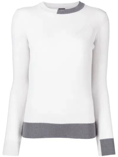 Lorena Antoniazzi Two-tone Fine Knit Jumper In Grey