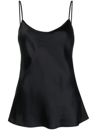 Lorena Antoniazzi V-neck Slip Top In Black