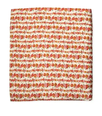 Loretta Caponi Garland Quilted Bedspread In Red