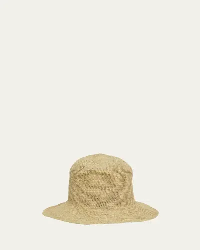 Loro Piana Airi Woven Straw Hat In Beige Hay