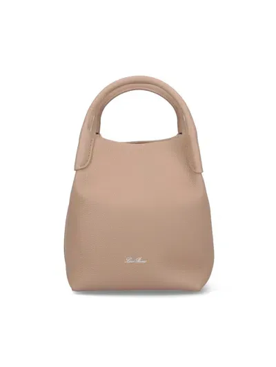 Loro Piana Bale Small Leather Tote Bag In Brown