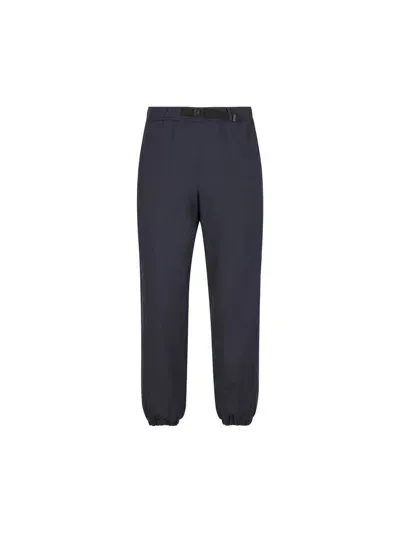 Loro Piana Belted Buckle Detailed Pants In Navy