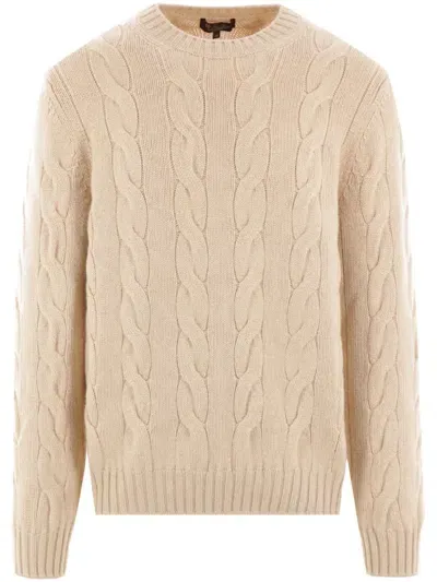 Loro Piana Cable-knit Cashmere Jumper In Creamy Cashmere Melange