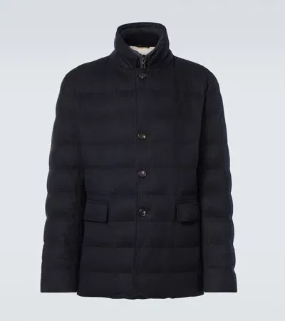 Loro Piana Cashmere Puffer Jacket In Blue