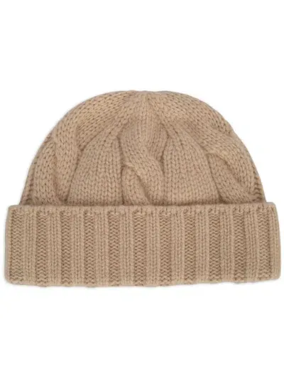 Loro Piana Chunky Cable-knit Virgin Wool Beanie In Neutrals