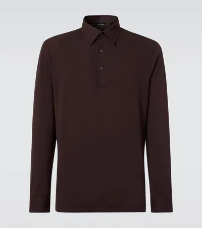 Loro Piana Cotton Piqué Polo Shirt In Brown