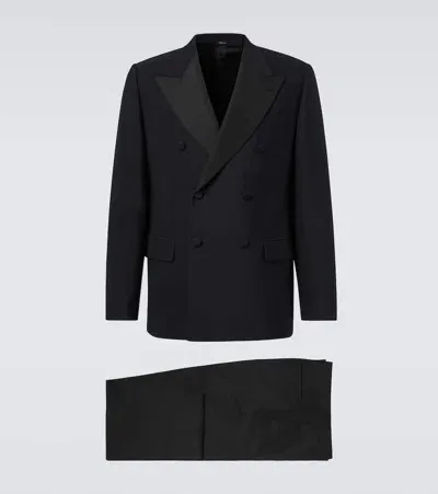 Loro Piana Double-breasted Wool And Silk Suit In 8000