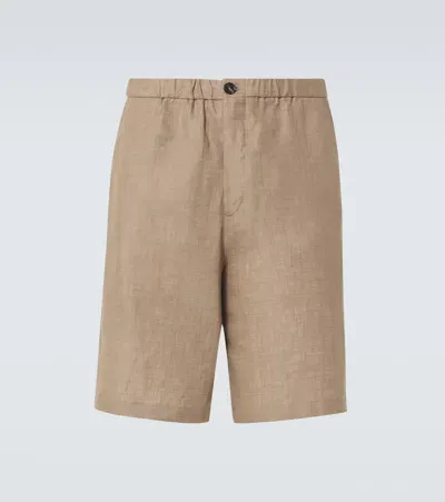 Loro Piana Emanuele Linen Bermuda Shorts In Beige