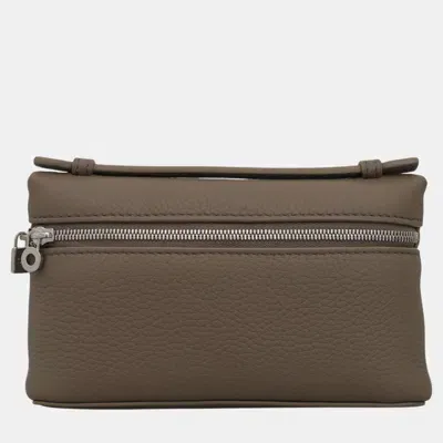 Pre-owned Loro Piana Extra Pocket Mini Pouch In Brown