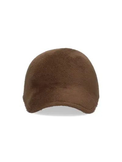 Loro Piana Felt Baseball Cap In Brown