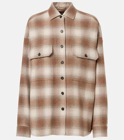 Loro Piana Jenna Checked Flannel Overshirt In Brown