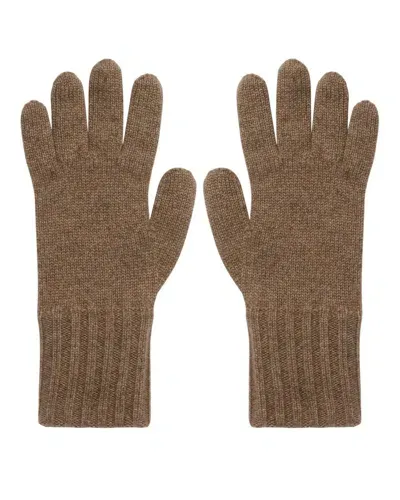 Loro Piana Knitted Gloves In Brown