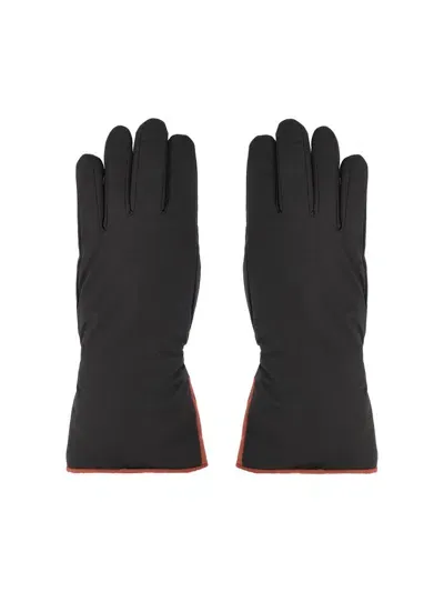 Loro Piana Logo Embroidered Panelled Gloves In Multi