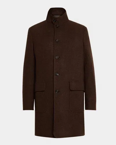 Loro Piana Men's Cashmere Sweater Coat In Mocha