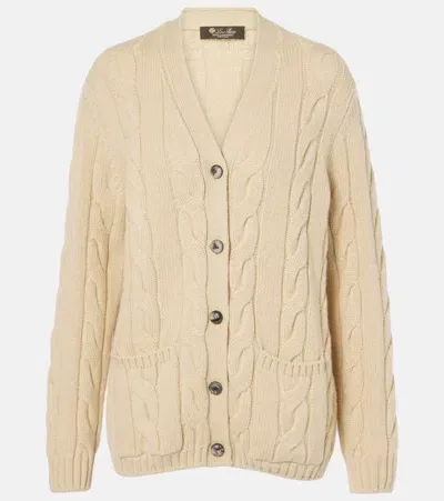 Loro Piana Napier Cashmere Cardigan In Neutrals