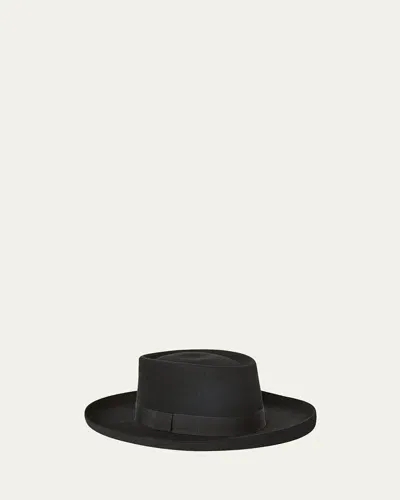 Loro Piana Ofelia Rabbit Felt & Cashmere Fedora In Black