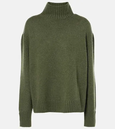 Loro Piana Parksville Cashmere Turtleneck Sweater In Green