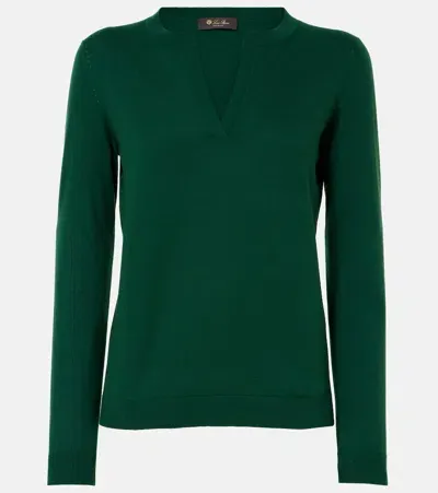 Loro Piana Piuma Serafino Cashmere Sweater In Green