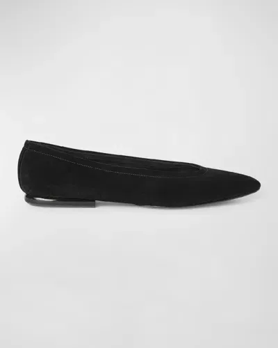 Loro Piana Primula Suede Ballerina Flats In Versatile Design