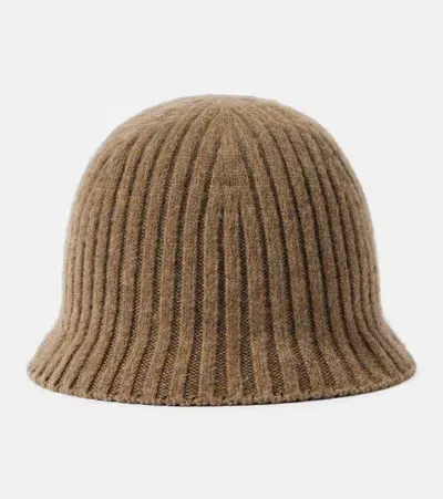 Loro Piana Ribbed-knit Cashmere-blend Hat In Brown